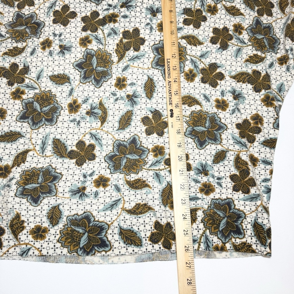 GARNET HILL Cashmere Floral V Neck Sweater XL Pullover Dolman Knit Boho Cottage - Picture 10 of 10